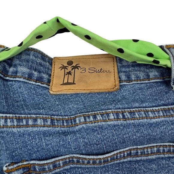 3 Sisters Boho 70's Vibes Floral Applique Cropped Stretch Jeans Women's Size 8 - Picture 6 of 7